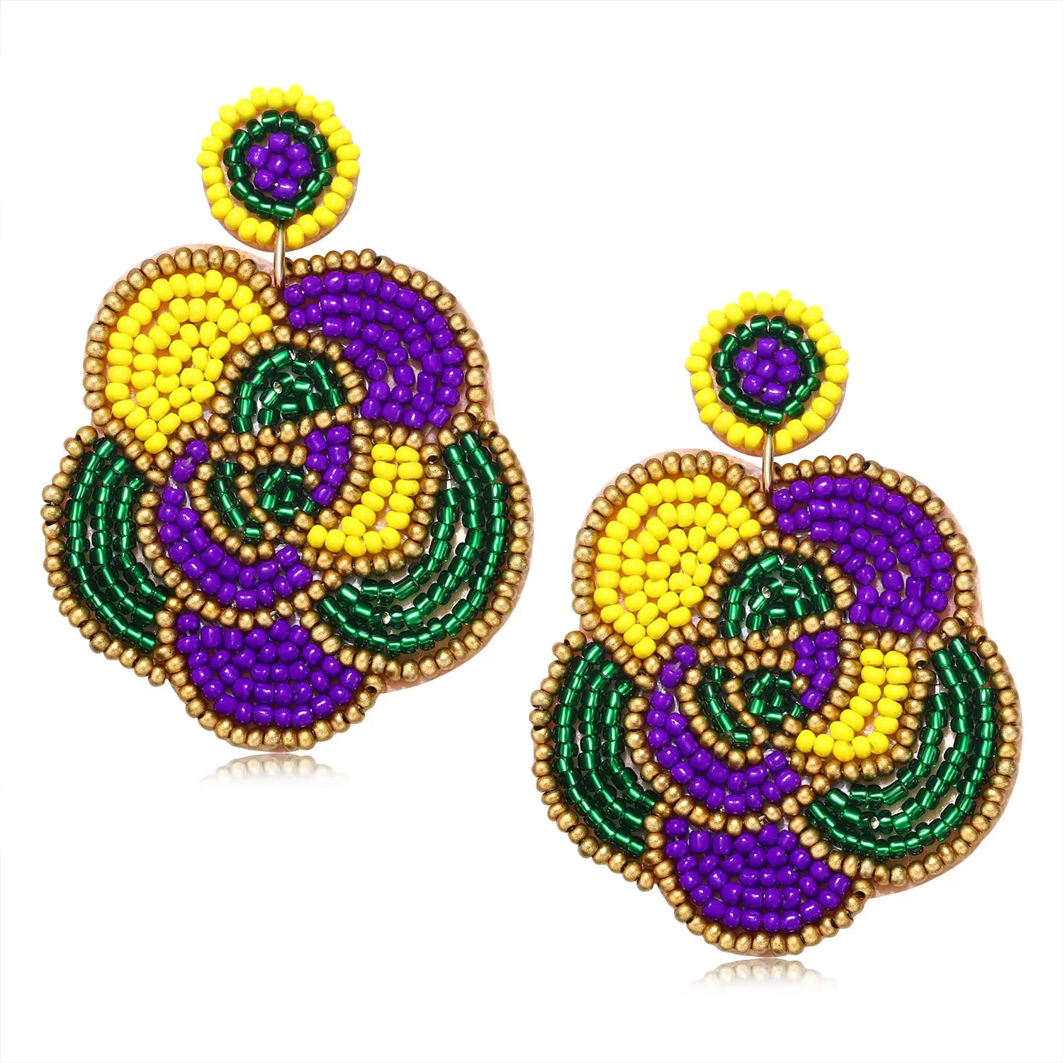 Handmade Lobster Crayfish Crawfish Shrimp Earrings for Women Girls and Teens Pair Cute Animal Shaped Beaded Dangle Jewelry