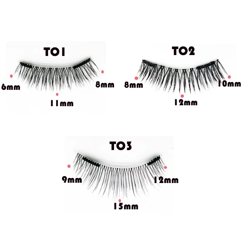 Hot-selling 3 pairs magnetic eyelash set, magnetic two-second wear natural simulation, manufacturer false eyelashes