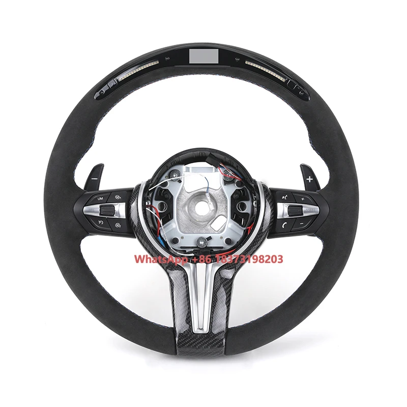 

With Carbon Trim Full Alcantara LED M Sport Steering Wheel for BMW F10 F15 F22 F30 F32 M3 F80 M4 F82 M2 F87 M5 F90 E70 E90 E92