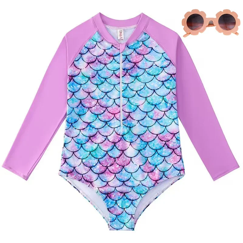 Maiô infantil estampado floral, biquíni bebê menina, maiô bonito de praia, novo, 1 pc, verão