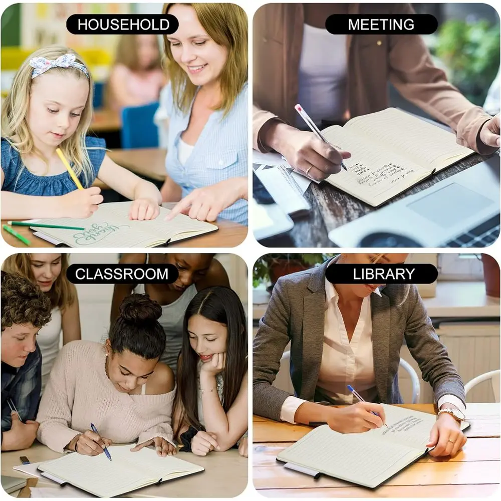 Pacote de 20 cadernos universitários listrados com capa dura em massa, 200 páginas, 5,7x8,4, ideais para tomar notas e diário de bala