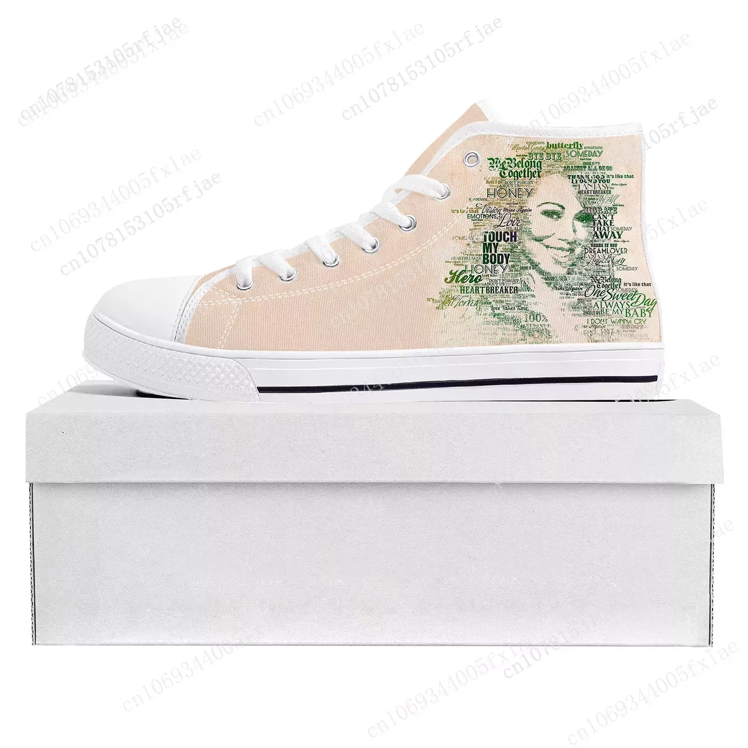 Mariah Carey High Top High Quality Sneakers Mens Womens Teenager Canvas Customized Sneaker Casual Couple Shoes Custom Shoe