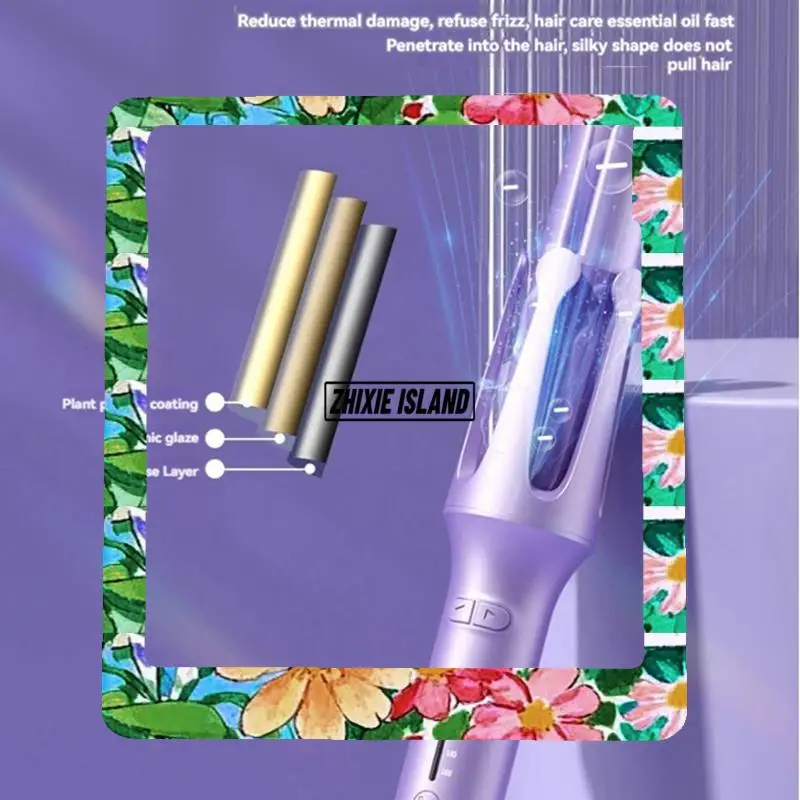 Rolo de ondulação de cabelo automático, entrega em 24 horas, 32mm, com controle de temperatura, ferramentas de estilo, ferro de cabelo, plugue americano