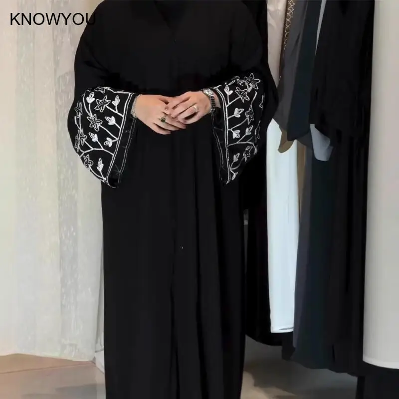 

Халат с цветочным рукавом и вышивкой, женское вечернее платье Абая, кардиган Абая, женское модное длинное платье, кафтан, арабские длинные платья