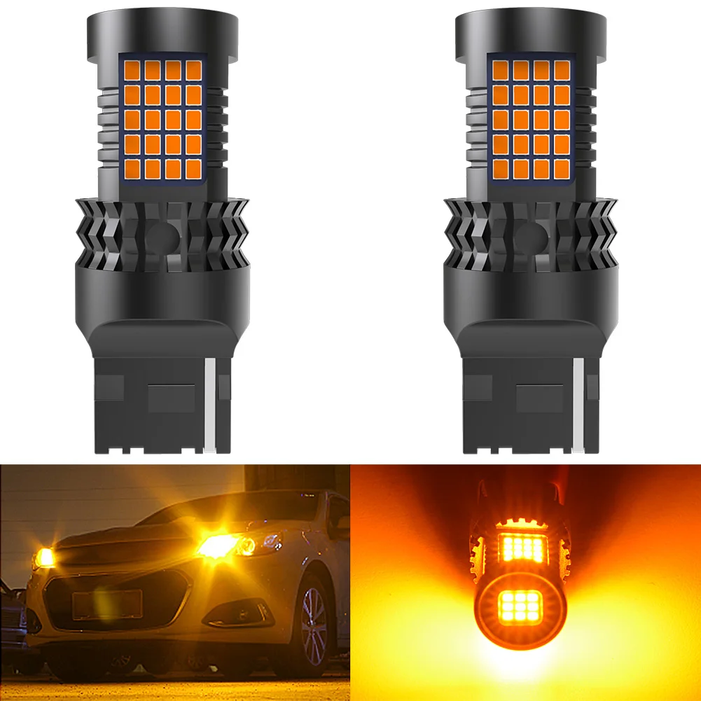 2x Mini Size 7440 T20 WY21W W21W LED Canbus Bulb Lamp Canbus For Volkswagen VW Passat 3G B8 B7 Beetle LED Daytime Running Light