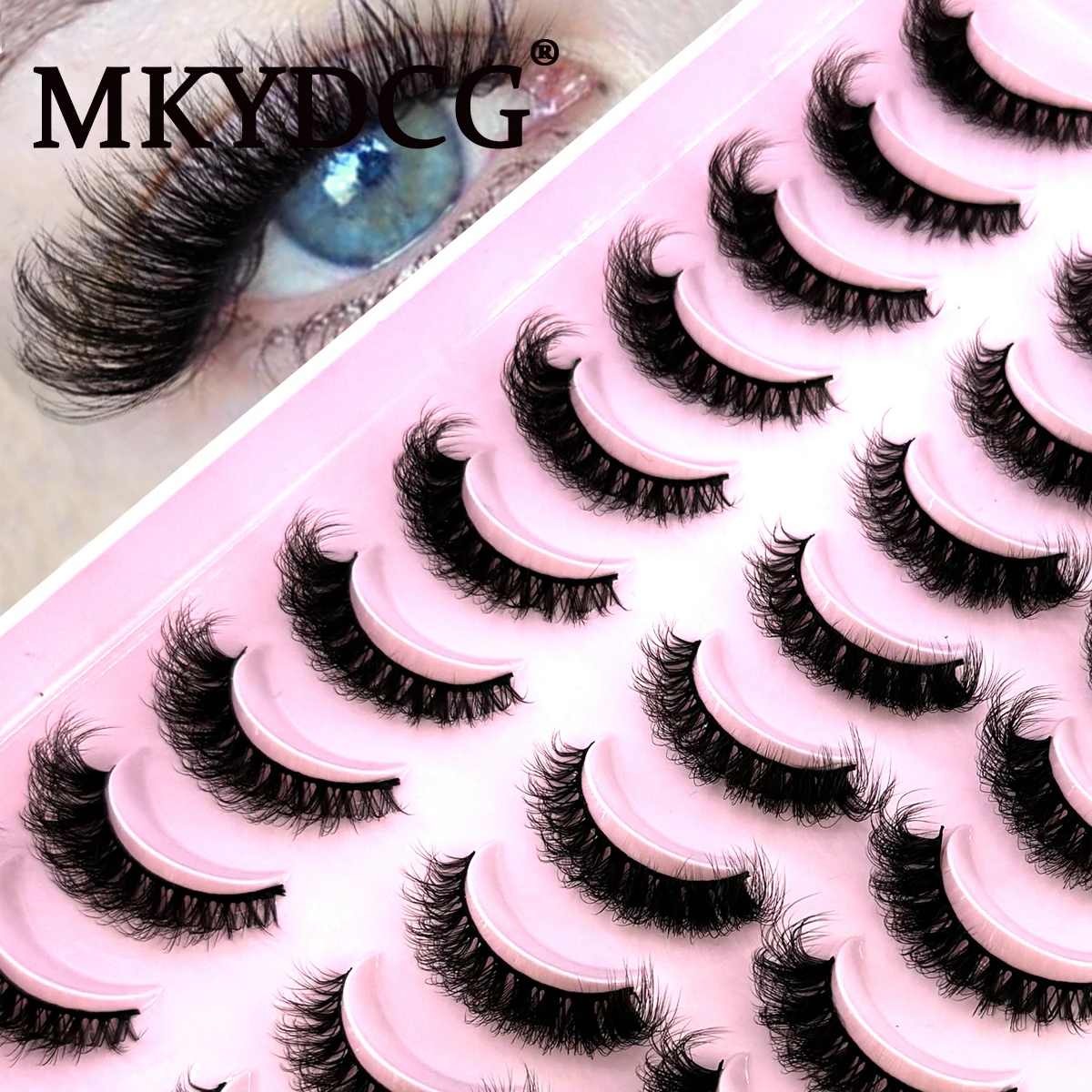 Nieuwe 20 Pairs 3D Faux Nertsen Valse Wimpers Natuurlijke Rommelige Wimpers Kriskras Piekerige Pluizige Wimpers Extension Make Nep Wimpers