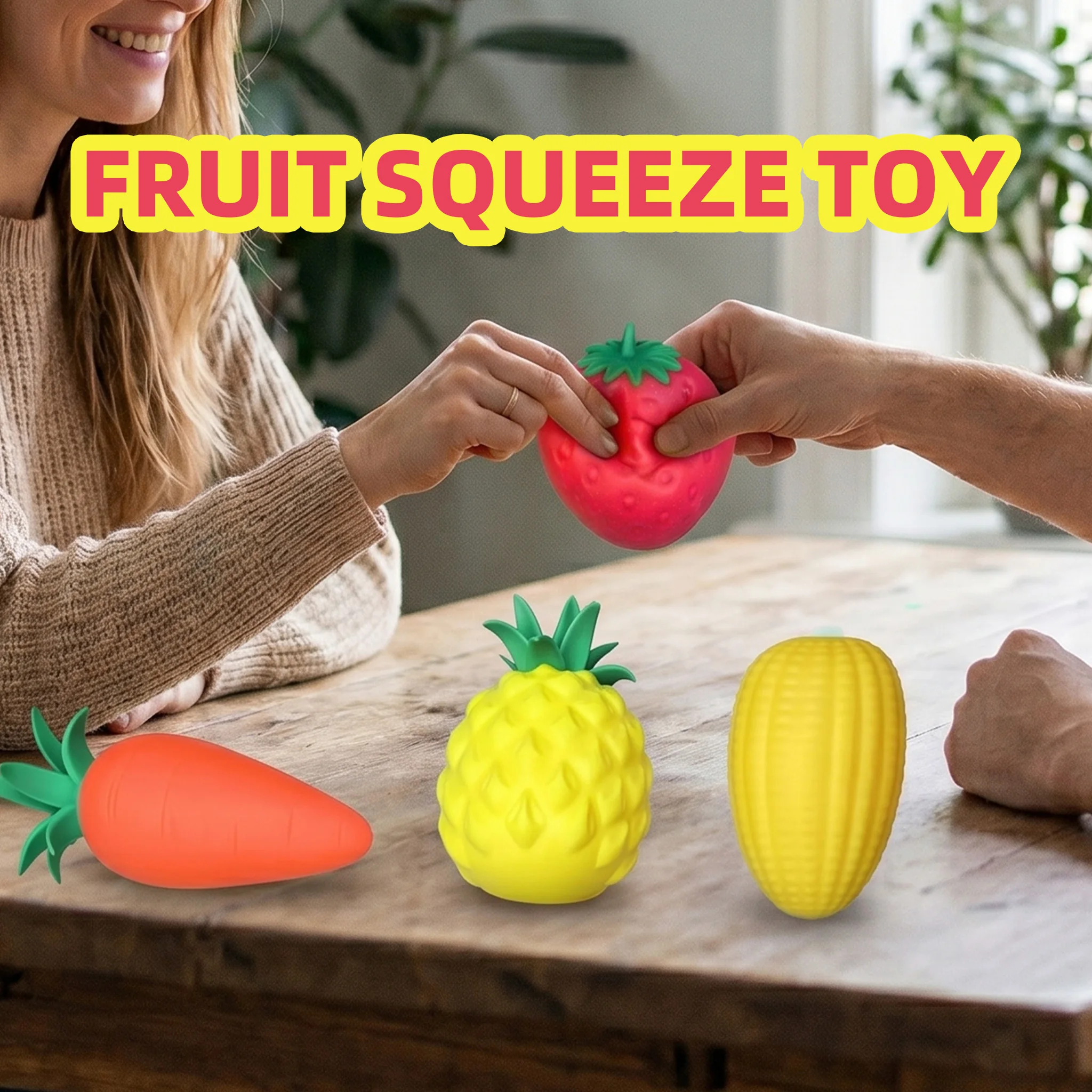 

Creative Fruit Pinch Music Color Pineapple Silicone Super Large Slow Rebound Strawberry Pineapple Decompression Pinch Music