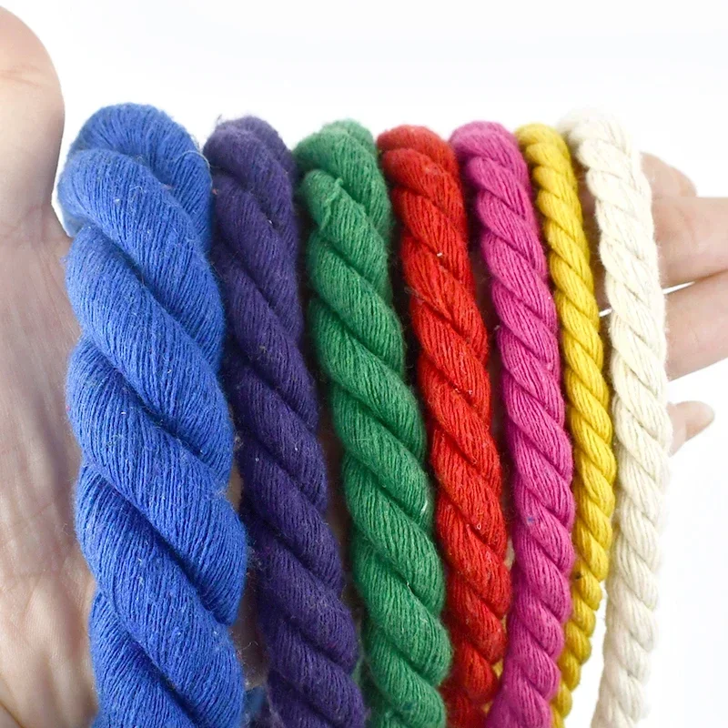 5M 5-20mm 3 Shares Twisted Cotton Cords for Bag Strap Macrame Cord Decoration Home Sewing Braided Rope Luggage Lanyard Accessory