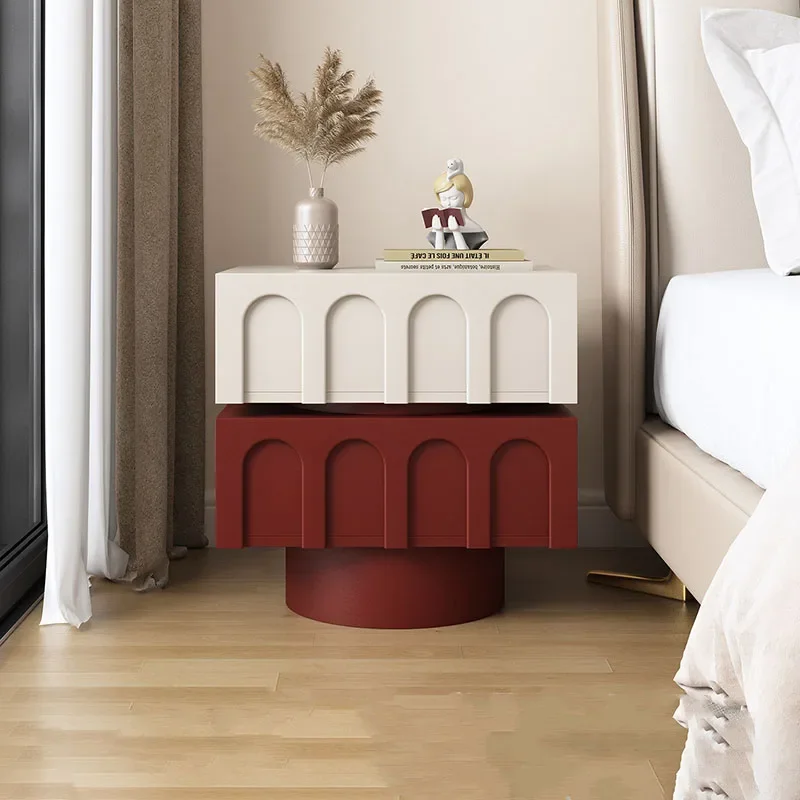 Mesa de Noche Glamour Única, Estilo Vintage Premium, Elegante, Moderna, Velador de Dormitorio, Muebles para el Hogar