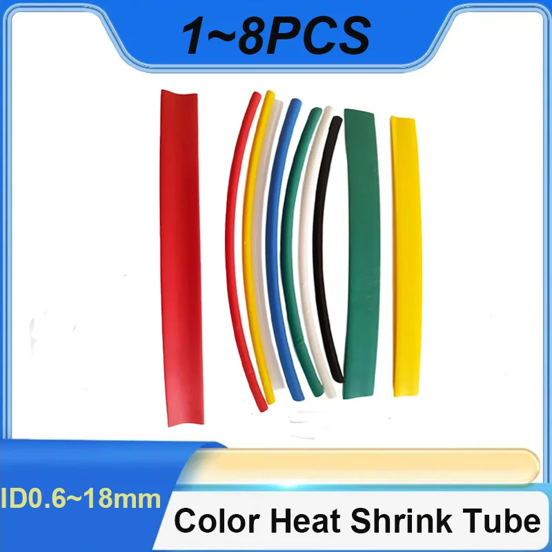 1M 2:1 Color Heat Shrink Tube ID0.6mm~18mm Waterproof Insulated Sleeving Wire Dual Wall Heat-shrinkable Sleeve With Glue