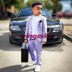 Boys Suits Jacket Pants Wedding Tuxedo Summer Clothes Set of 2 Blazer for Kids Slim Fit Party Festival Outfit