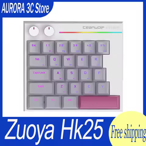 Zuoya Hk25 Gamer Mechanical Keyboard Magnetic Switch Esports Quick Triggerwired Keyboard RGB Hotswap One-Handed Custom Keyboard