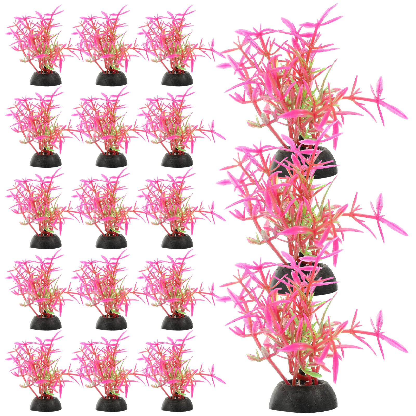 

20pcs Lifelike Green Plastic Aquarium Plants Fake Water Grass Decor For Fish Tank Betta Leaf Reptile Terrarium Large Tall