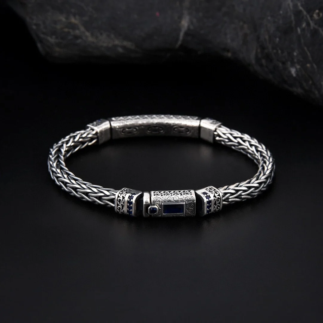 HX Men's Handmade Hemp Rope Bracelet HX New Vine Grass Pattern Fashionable Simple Design Worn with Diamond Jewelry