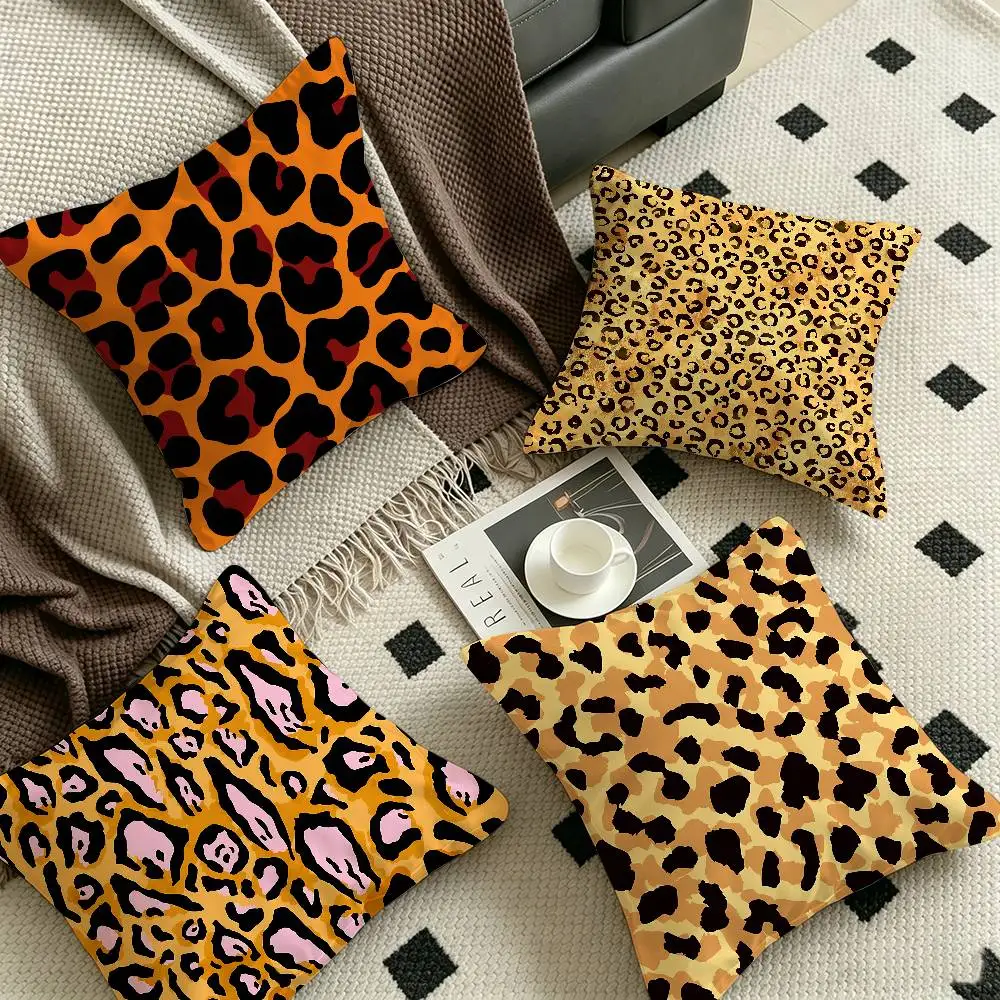 Leopard Pattern Cushion Cover Polyester Sofa Cushions Decorative Throw Pillows Home Decoration Pillowcover