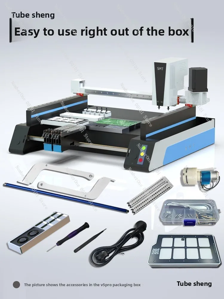 Fully automatic three-vision SMT pick and place placement machine 2-head chip installer PCB