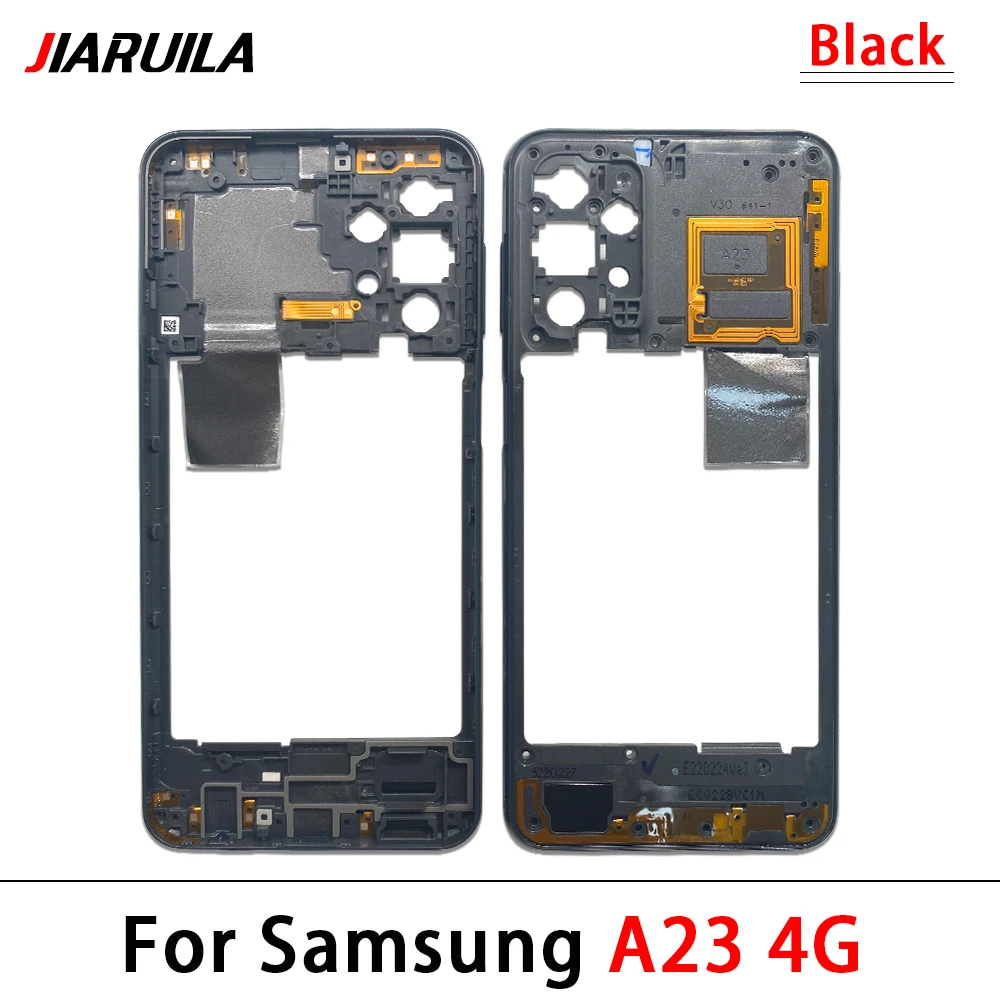 For Samsung A22 5G A226B / A22 4G A23 5G Housing Middle Frame Case Middle Frame Bezel Plate Replacement Parts With Side Key