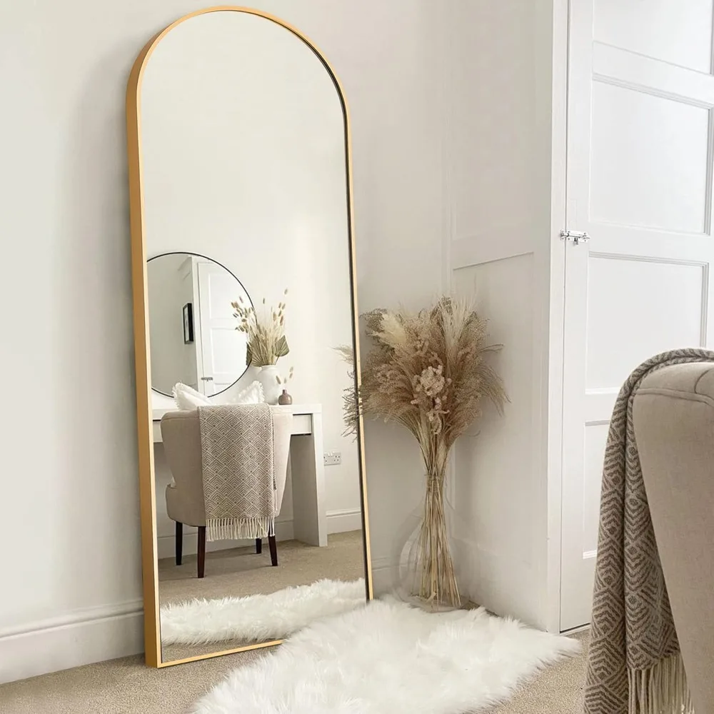 

NeuType Arched Full Length Mirror Standing Hanging or Leaning Against Wall, Oversized Large Bedroom Mirror Floor Mirror Dressing