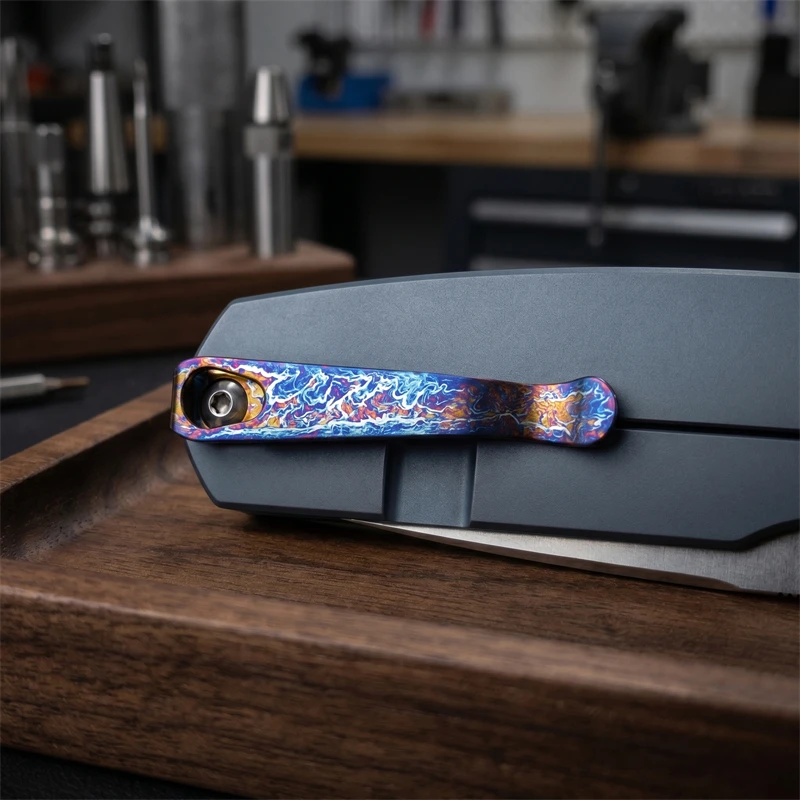 1PC Outdoor Portable Pocket Knife Waist Clip CNC Titanium Alloy Knife Back Clip For Chris Reeve Knives Umnumzaan Sebenza Parts