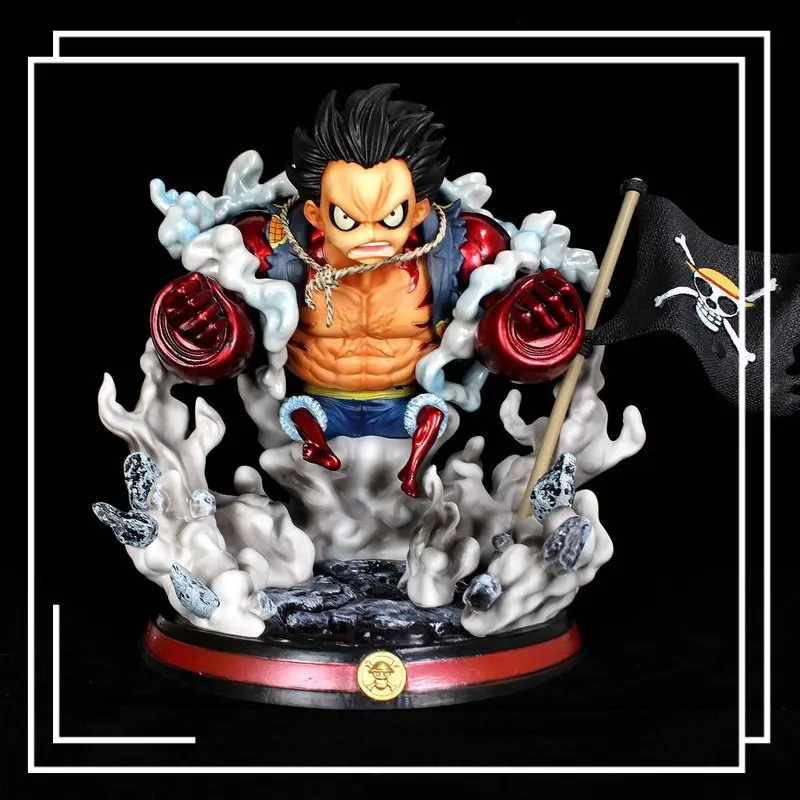 Bandai One Piece BBT Gear 4 Luffy King Kong Gun con bandera GK estatua Anime modelo colección regalo para Fans animación hobby