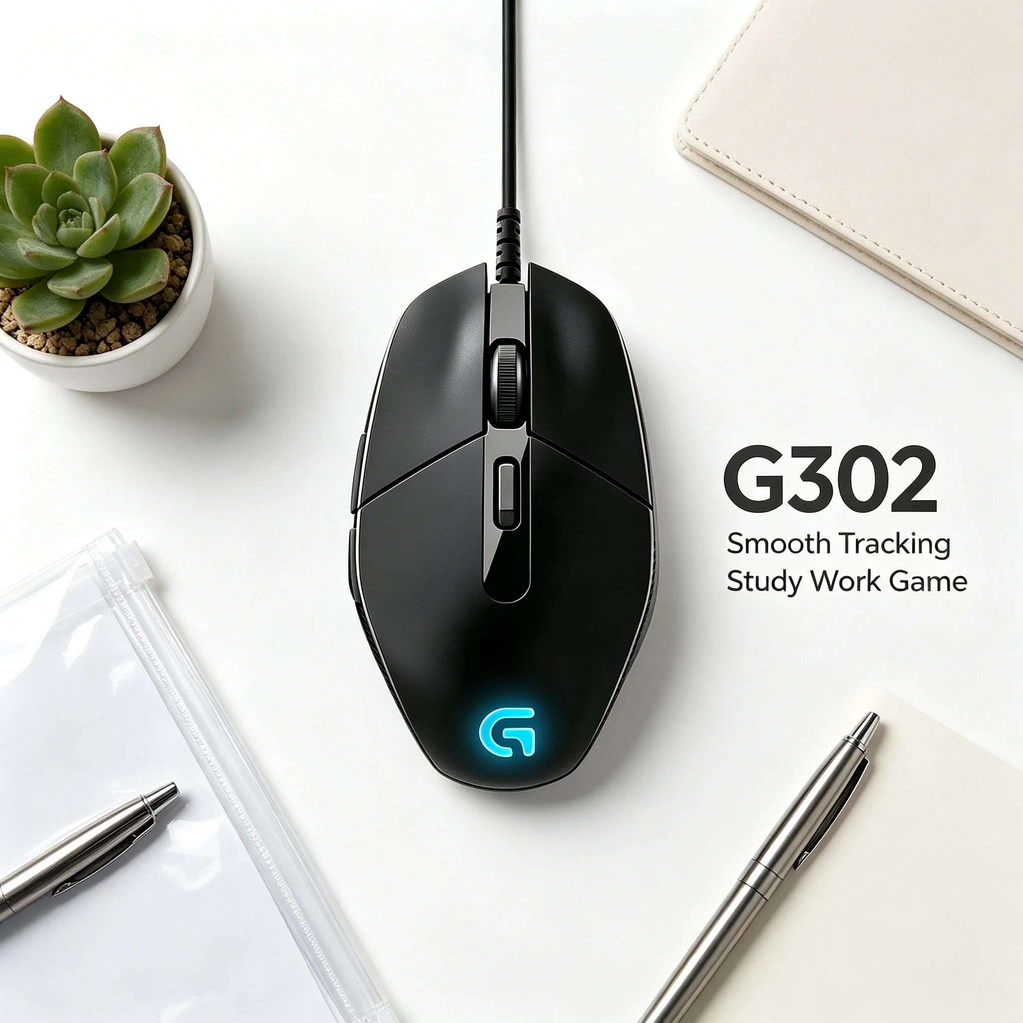 Logitech G302 Wired Gaming Mouse Optimized for FPS MOBA Games 6 Custom Buttons RGB Mice for LOL Fortnite Apex Legends PC Gamer