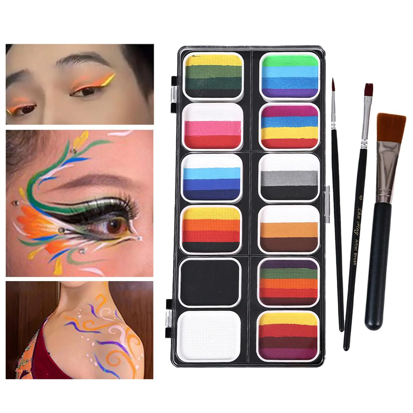 Face Body Paint Set Cosplay Professional Photo Prop Painting Palette Makeup