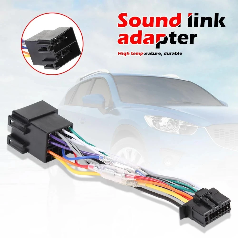 

16 Pin Universal Car Stereo Radio ISO Wire Harness Kits 16 Pin PI100 Extension Adapter Cable For Android Player