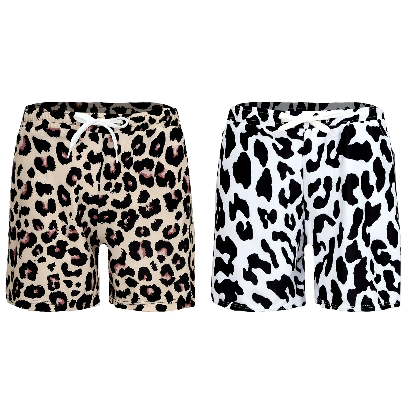 

2024 Summer Boys Swimming Trunks Leopard Cow Printed Pockets Swim Shorts Swimsuit Beach wear Bathing Suit Swimwear for Children