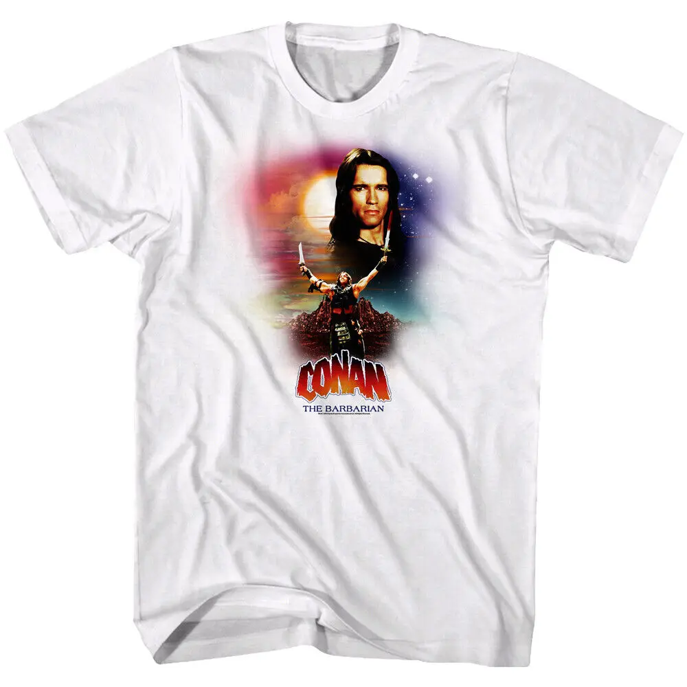 Conan the Barbarian Glory Movie Poster Men's T Shirt Schwarzenegger Sword Raised