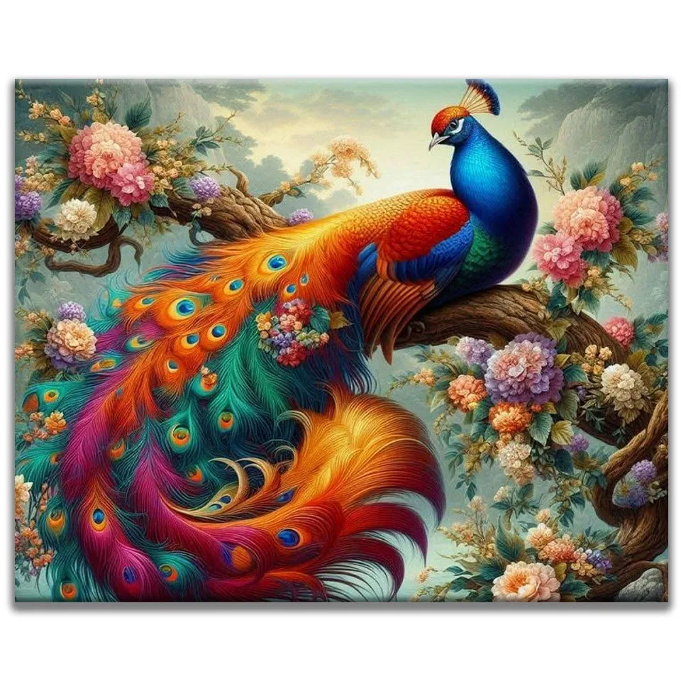 

5D DIY Diamond Mosaic Diamond Painting Art Peacock Flower Embroidery Square Round Rhinestone Handmade Cross Stitch Home Decor