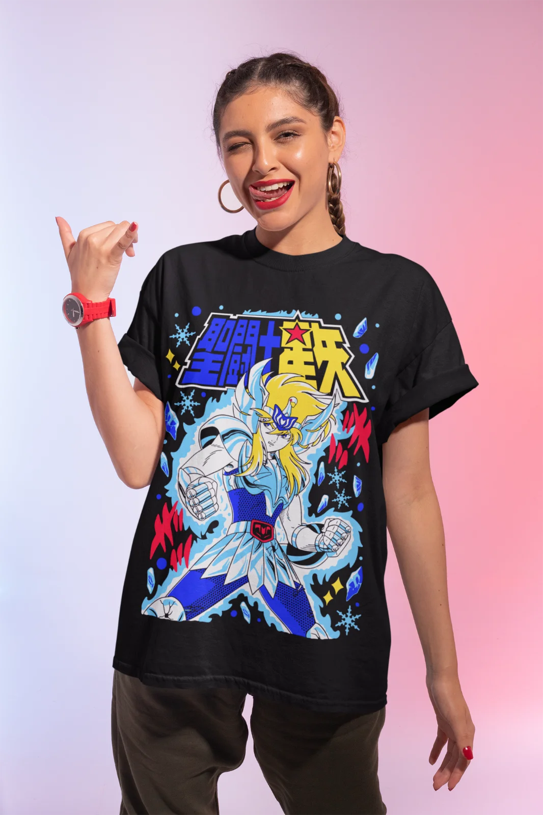 Hyoga Saint Seiya Knights of the Zodiac Anime Unisex Tshirt T-Shirt Soft Tee