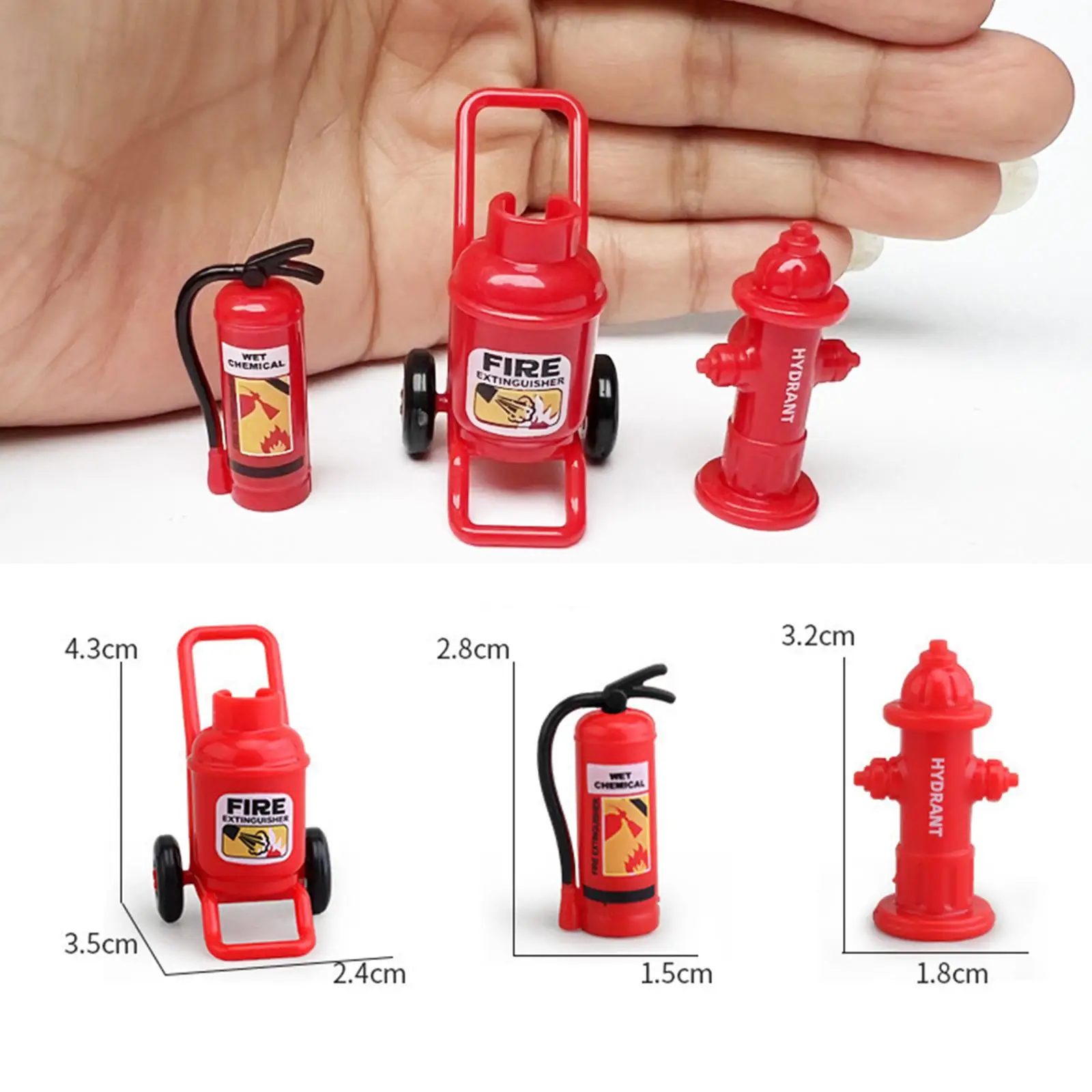 3 Stücke 1:12 Puppenhaus Feuerwehrausrüstung Handwerk Feuerlöscher