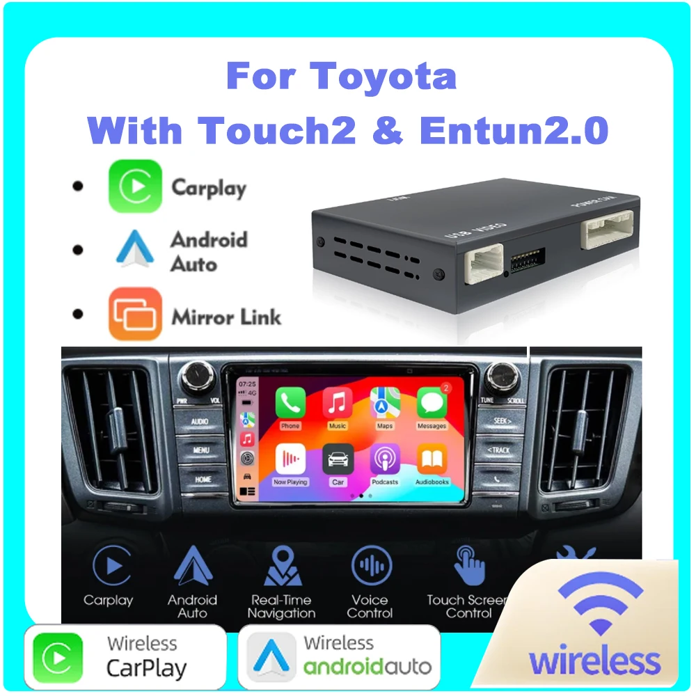 OEM شاشة ترقية فك الوسائط المتعددة التحديثية عدة لتويوتا Touch2/Entune2.0 نظام 2014-2019 اللاسلكية CarPlay أندرويد السيارات