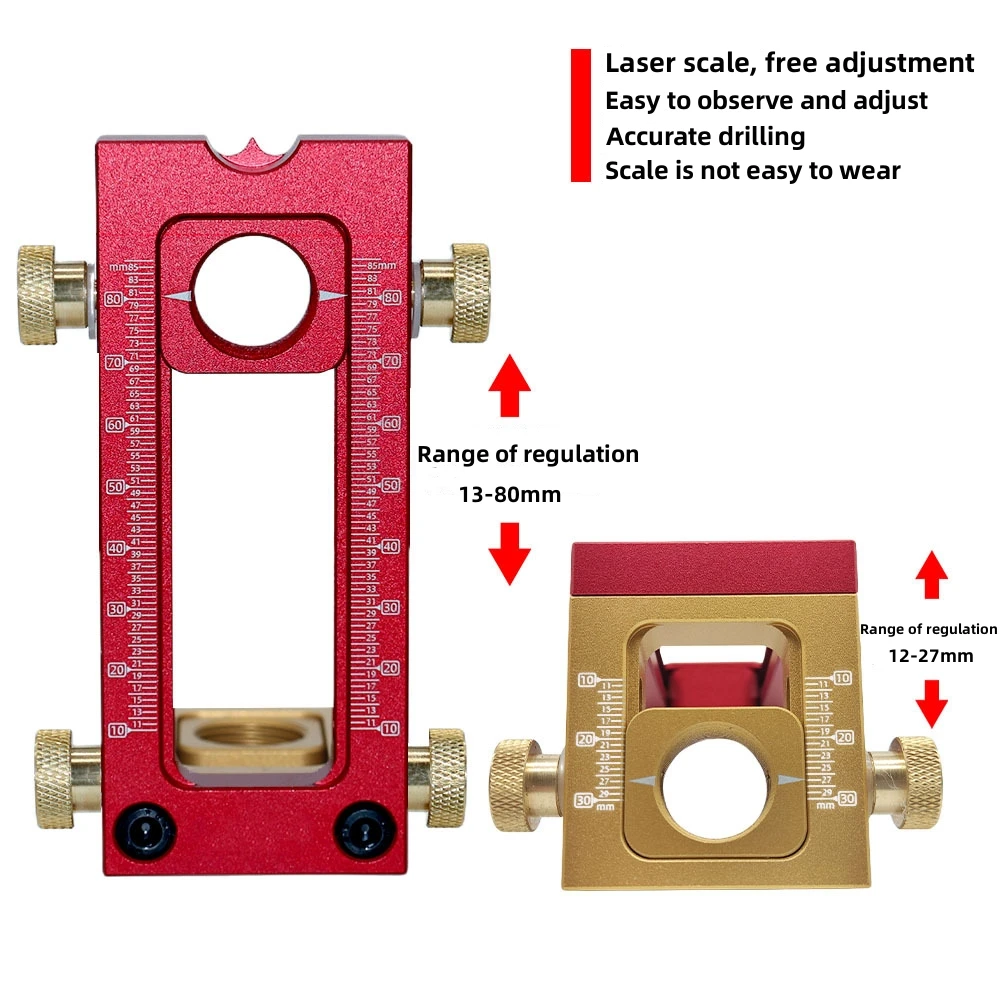 Adjustable Doweling Jig Woodworking Pocket 2 in 1 Hole Jig 6MM-15MM Bushes Drilling Guide Locator Puncher Tools Dowel Jig