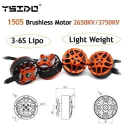 4PCS YSIDO 1505 Brushless Motor 2650KV 3750KV 3-6S Lipo 1.5mm shaft 9N12P for RC FPV Racing 2.5-3.5 inches Cinewhoop Drones