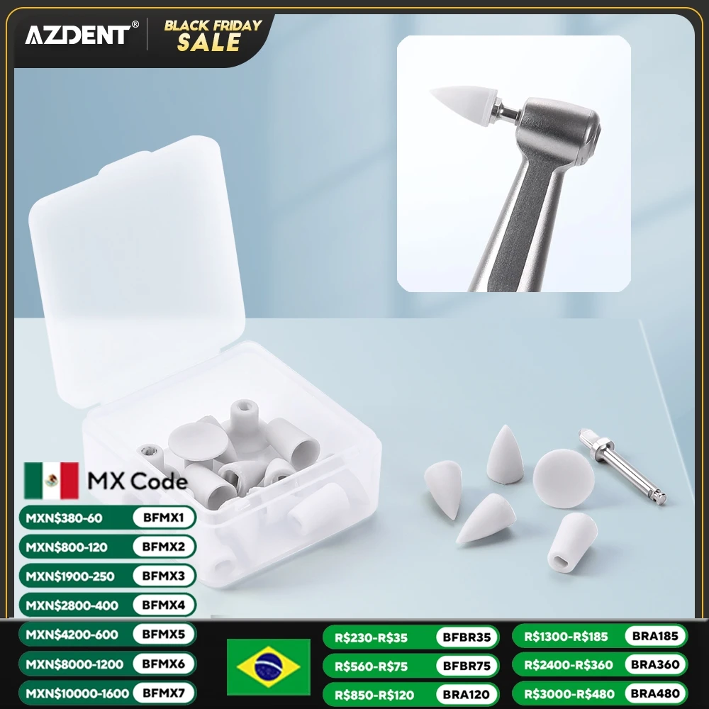 AZDENT Dental Composite Polisher Finishing Cup Polishing Inverted Cone Finish Point CA 2.35MM Silicone with Aluminium oxide Bur