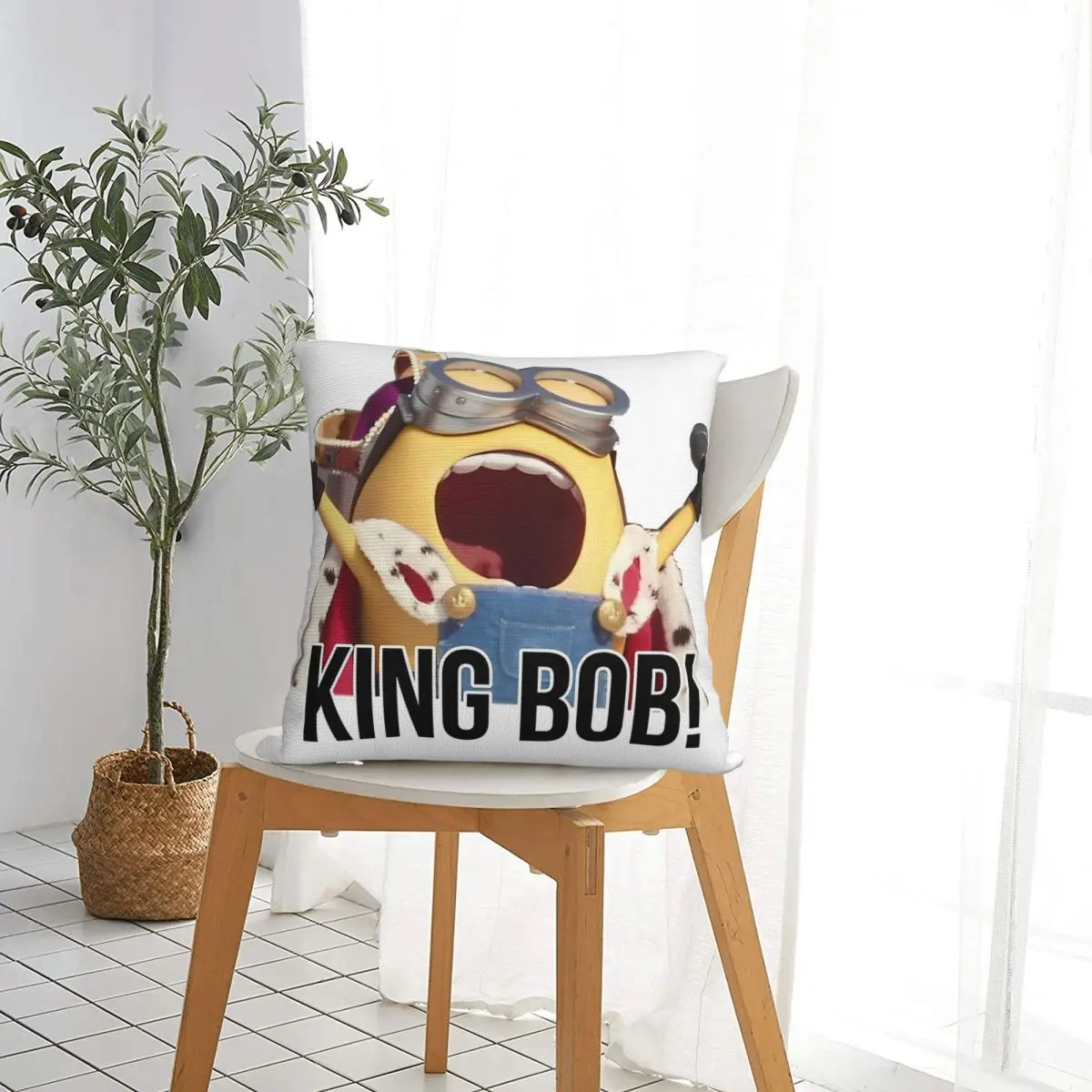 KING BOB Pillow Cases Cute Minions Funny Cartoon Cushion Cover Vintage Zipper Decor Pillowcover for Home 40x40cm