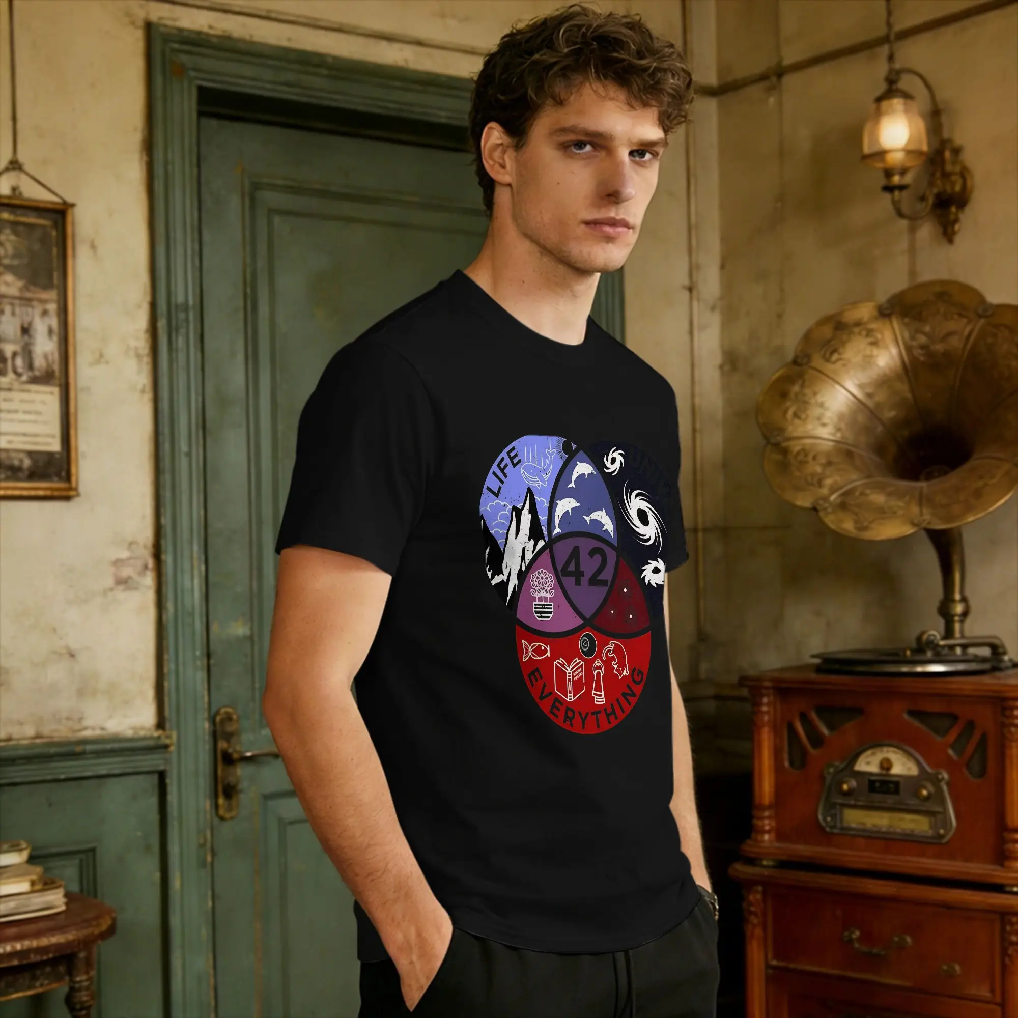 The Answer To Everything T Shirt Summer Don'T Panic Cotton T Shirts For Couple Print Tee Shirt Short Sleeve Streetwear Tees