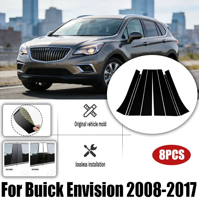 

Window Trim Covers Center Film Column B C Pillar Posts Sticker Car Accessories For Buick Envision 2008-2017 8PCS