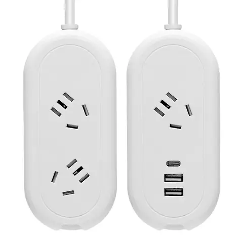 China Plug  AU Plug Power Strip with 2 USB 1 Type-C Mini Portable 1.4M Extension Cable 2 Outlets Electrical Socket for Australia