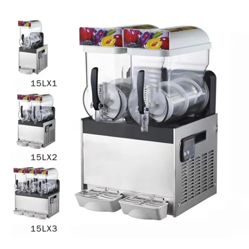 Commercial Ice Slushy Machine 15L*2 Frozen Drink Slush Machine 2 tank Home Slush Maker