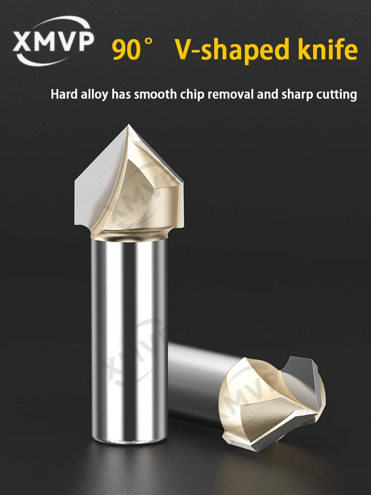

90-degree V-shaped knife, woodworking milling cutter, edge trimming machine, aluminum-plastic panel slotting