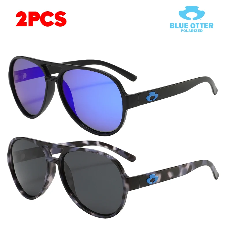 

BLUE OTTER Polarized Sunglasses 2 Pack UV Protection HD Clear Vision 2 Lens Sets for Driving Fishing BT04