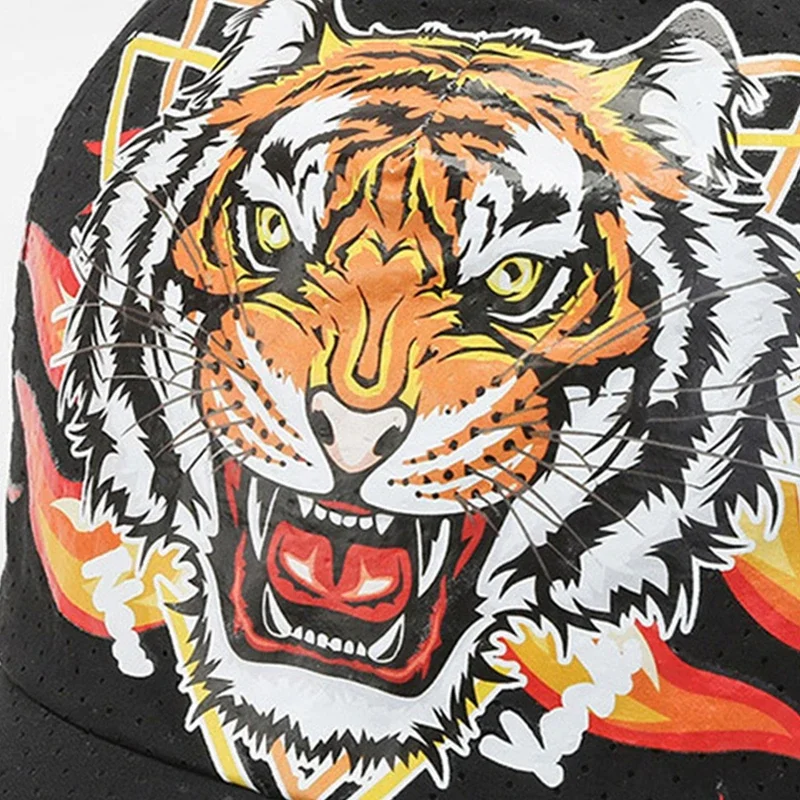 Scream tigre rugido bonés de beisebol das mulheres dos homens ao ar livre viseiras de golfe boné padrão animal chapéus de sol chapéu de algodão snapback hip hop gorra