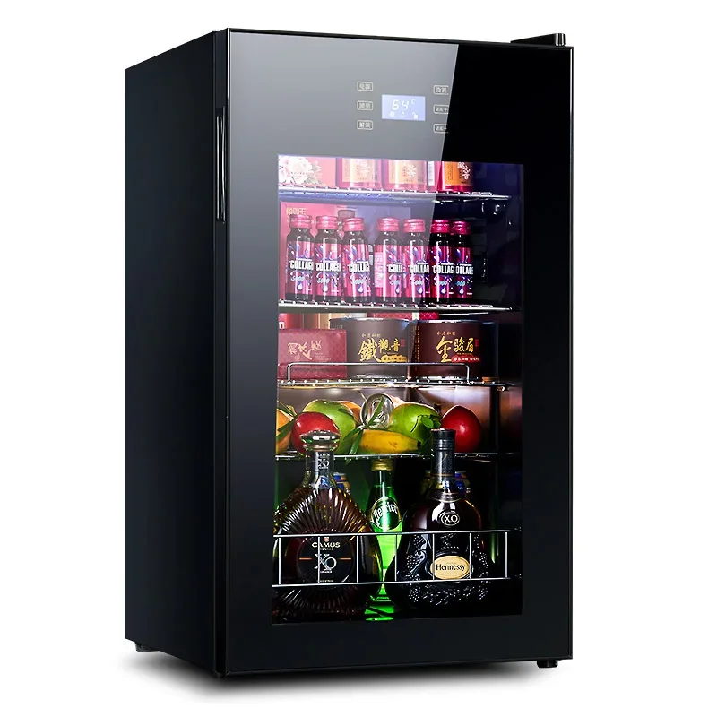 95L Wine Refrigerators Cold Storage Refrigerator transparent glass door tea drinks freezers -5to10 degrees C food sample cabinet