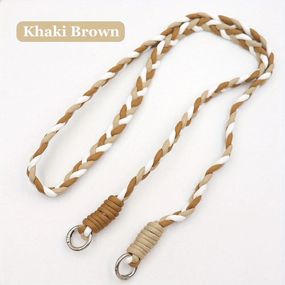 Fashionable Long Bag Strap, Colorful Three-strand Braided Shoulder Strap, Woven Phone Lanyard, Bag Shoulder Straps, Bag Chains