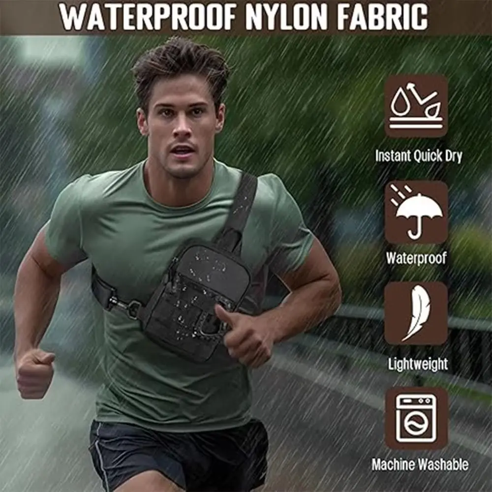 Adjustable Sports Vest Bag Multi-functional Water Resistant Multi-functional Chest Bag Oxford Cloth Lightweight Running Vest Bag