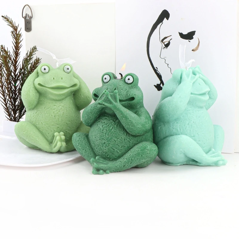 YUYU for Frog Silicone Mold Gypsum Epoxy Resin Aroma Mould for Home Decoration