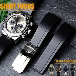 20MM,21MM Watch Band for Rolex Cosmograph Daytona Watch Oysterflex Rubber Strap Explorer,Submariner,Yacht-Master,Sky Sea Dweller