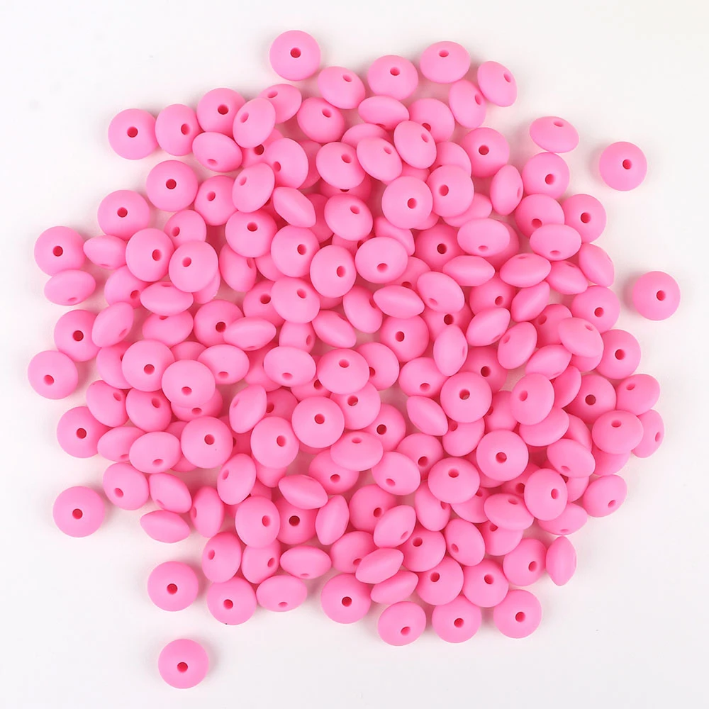 12mm 30pc/lot Silicone Beads Baby Teething Flat Beads for Pacifier Chain Accessories Safe Food Grade Nursing Chewing BPA Free